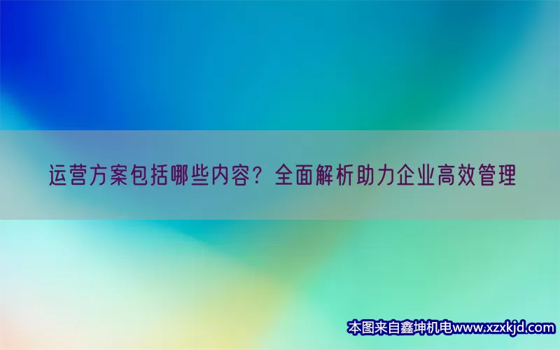 运营方案包括哪些内容？全面解析助力企业高效管理(pic1)