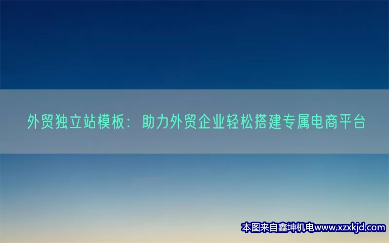 外贸独立站模板：助力外贸企业轻松搭建专属电商平台(pic1)