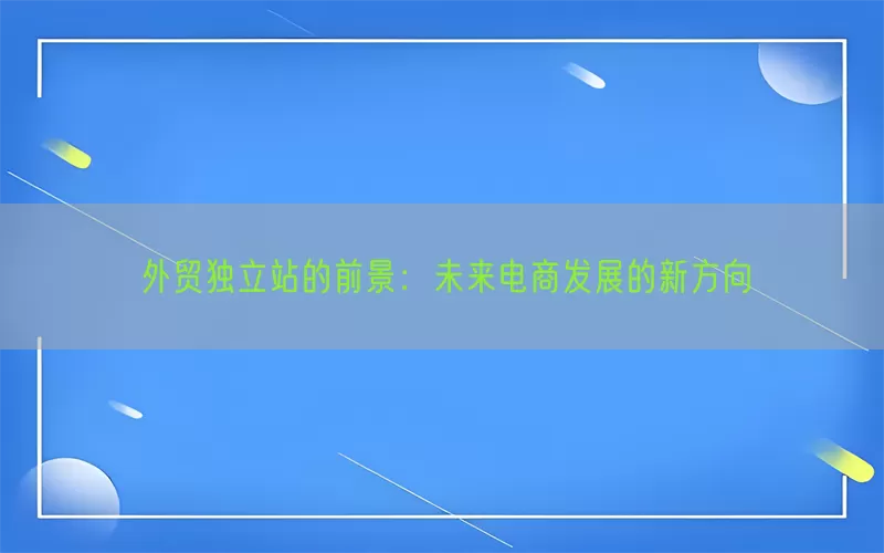 外贸独立站的前景:未来电商发展的新方向