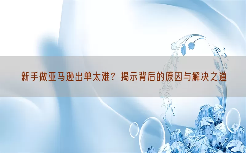 新手做亚马逊出单太难？揭示背后的原因与解决之道