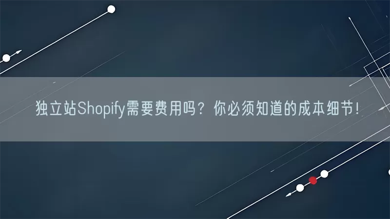独立站Shopify需要费用吗？你必须知道的成本细节！