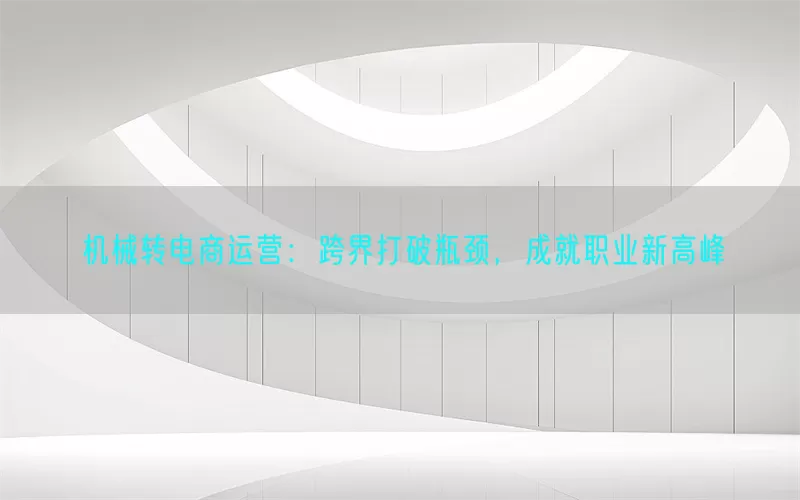 机械转电商运营：跨界打破瓶颈，成就职业新高峰