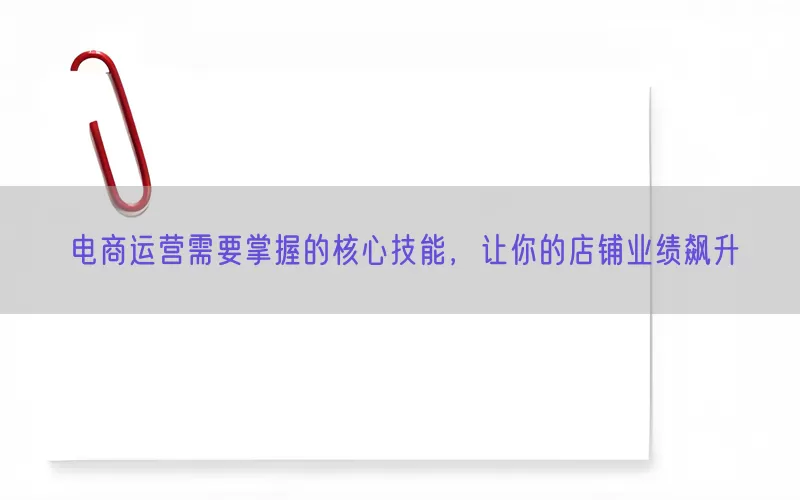 电商运营需要掌握的核心技能，让你的店铺业绩飙升
