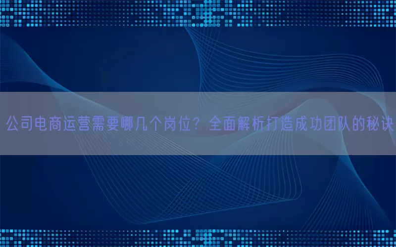 公司电商运营需要哪几个岗位?全面解析打造成功团队的秘诀