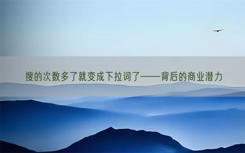 搜的次数多了就变成下拉词了——背后的商业潜力