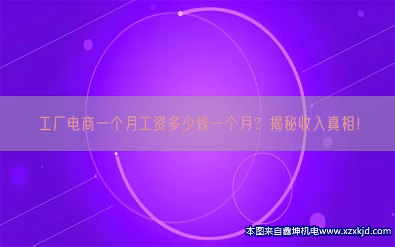工厂电商一个月工资多少钱一个月？揭秘收入真相！(pic1)