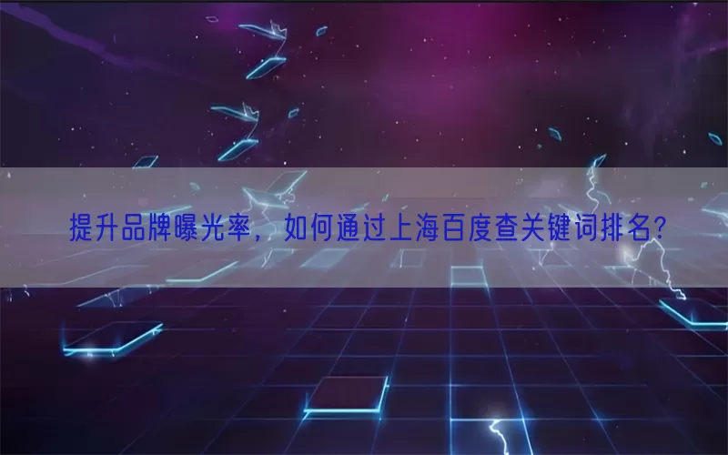 提升品牌曝光率，如何通过上海百度查关键词排名？