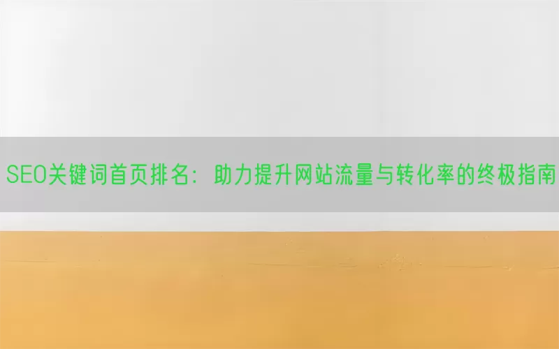 SEO关键词首页排名：助力提升网站流量与转化率的终极指南