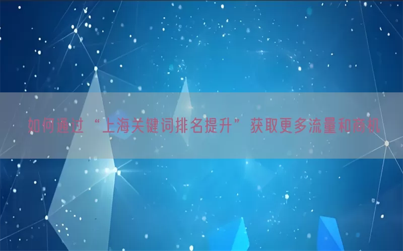 如何通过“上海关键词排名提升”获取更多流量和商机