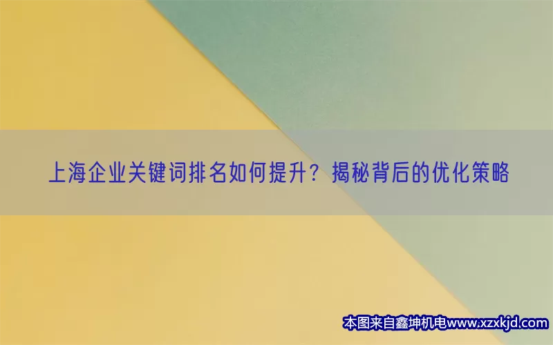 上海企业关键词排名如何提升？揭秘背后的优化策略(pic1)