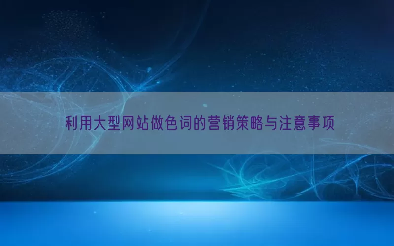 利用大型网站做色词的营销策略与注意事项