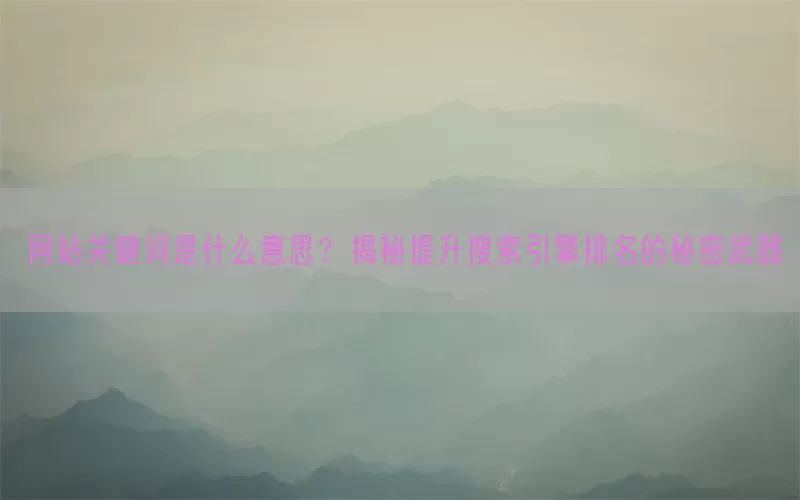 网站关键词是什么意思？揭秘提升搜索引擎排名的秘密武器