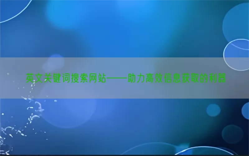 英文关键词搜索网站——助力高效信息获取的利器