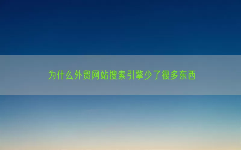 为什么外贸网站搜索引擎少了很多东西