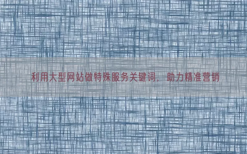 利用大型网站做特殊服务关键词，助力精准营销