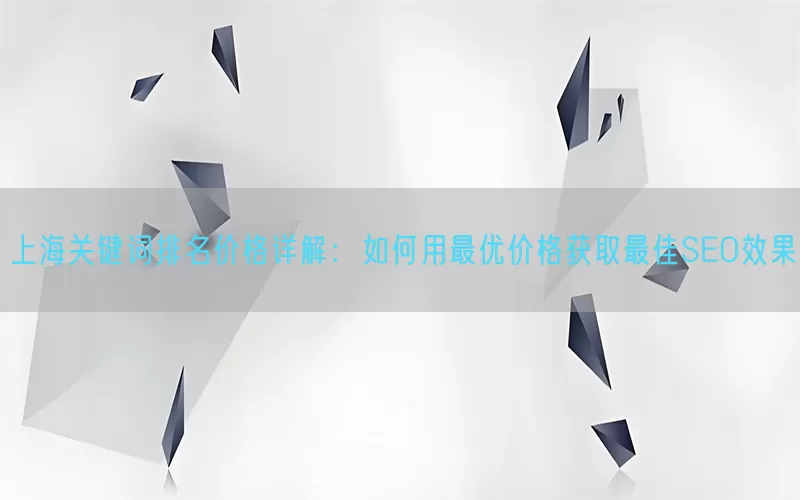 上海关键词排名价格详解：如何用最优价格获取最佳SEO效果