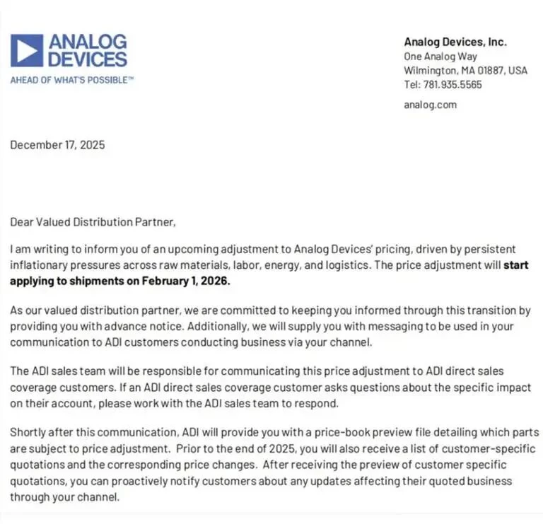 ADI宣布涨价，涨幅最高30%!(pic2)
